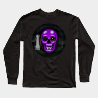 Skull, bruise purple, with background Long Sleeve T-Shirt